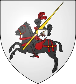 A black knight on a black horse