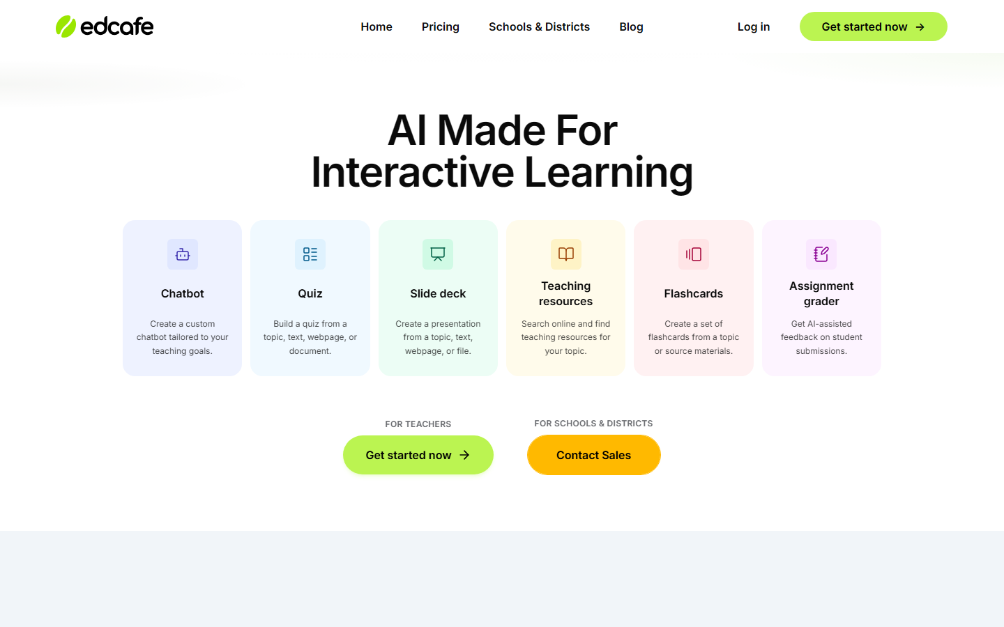 The Edcafe AI homepage